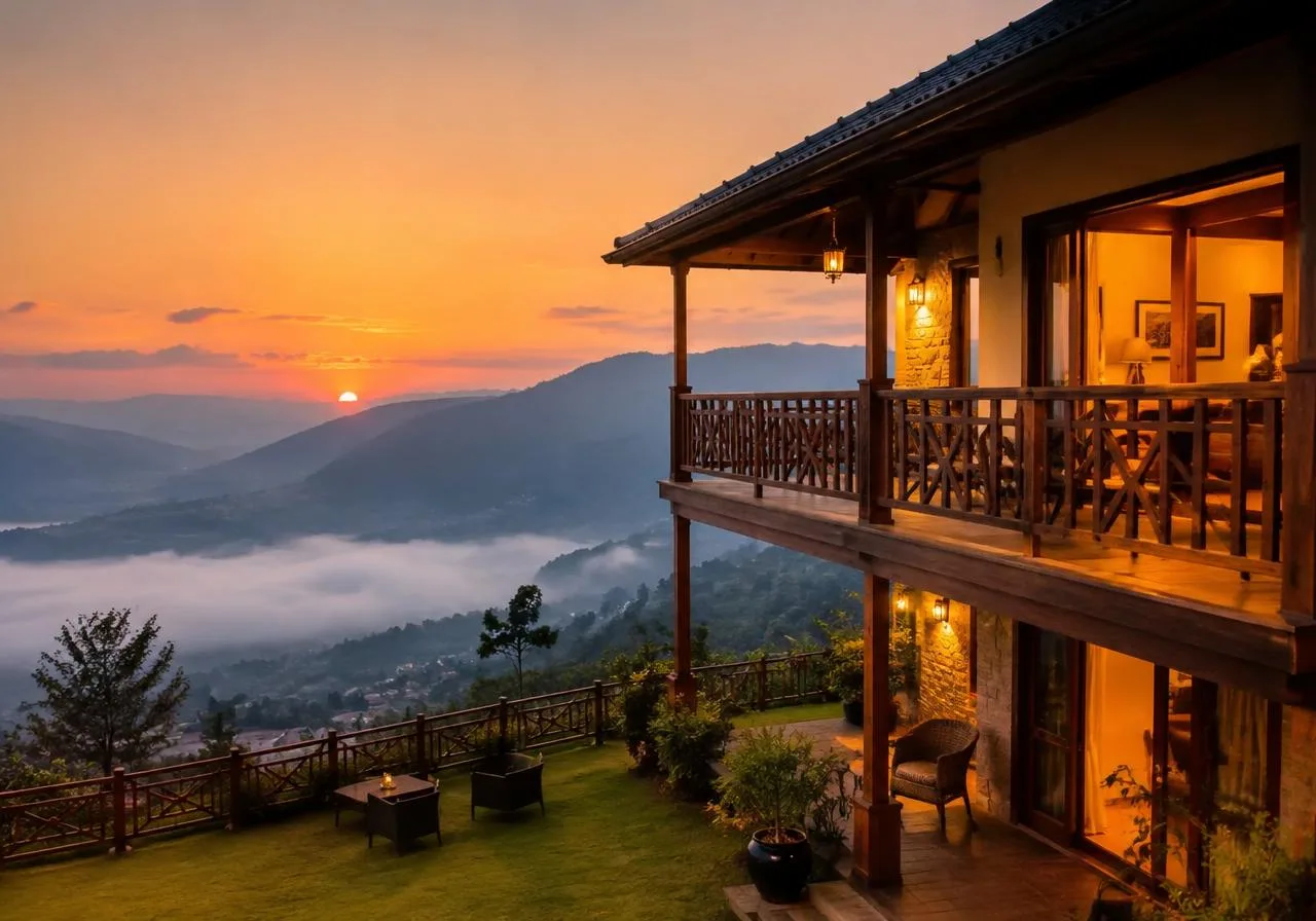 Representative private villa overlooking the Nilgiri hills